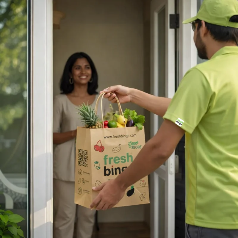 Fresh groceries delivered by Freshbinge in Bangalore