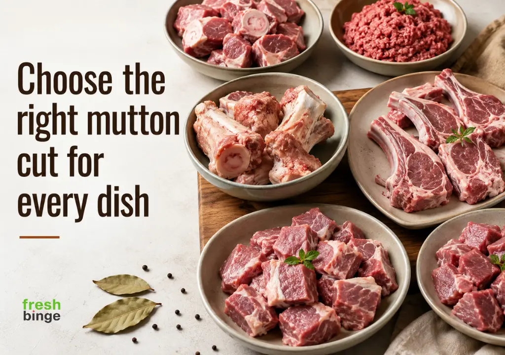 Buy Fresh mutton cuts for different dishes at Freshbinge