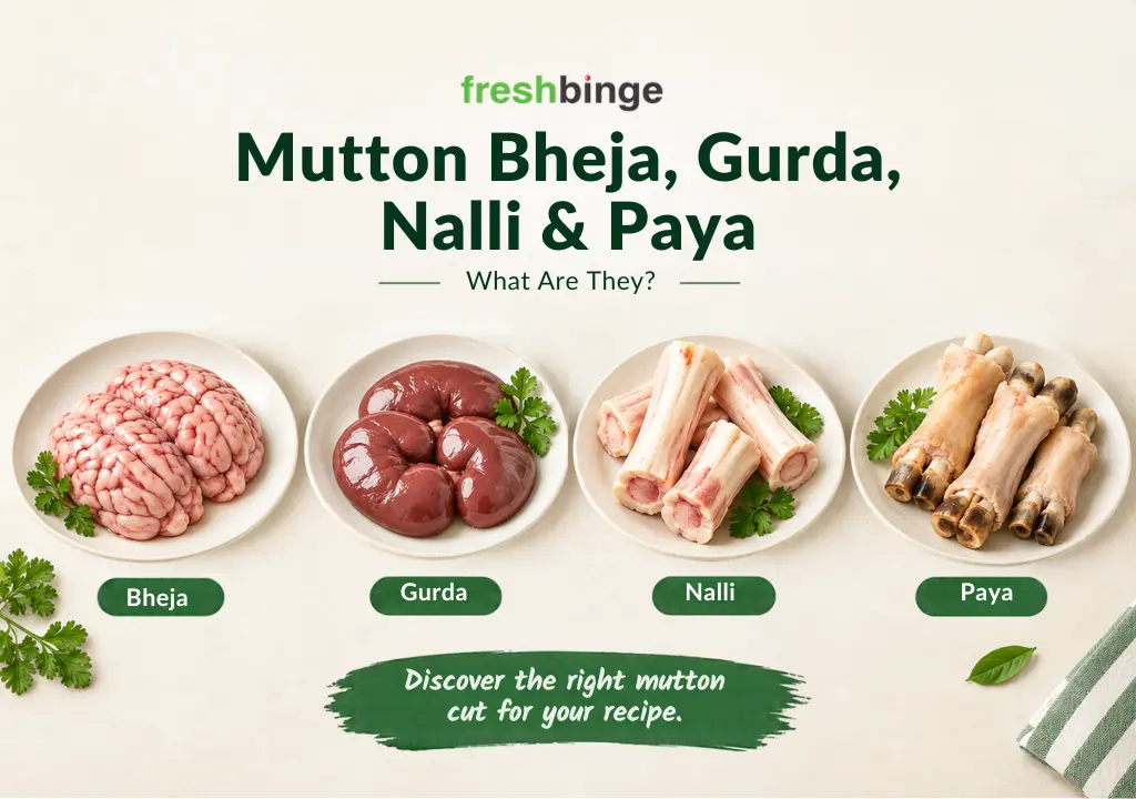 Premium goat meat cuts available at Freshbinge in Bangalore